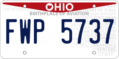 OH license plate FWP5737