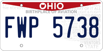 OH license plate FWP5738