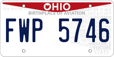 OH license plate FWP5746