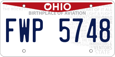 OH license plate FWP5748