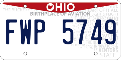 OH license plate FWP5749