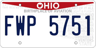 OH license plate FWP5751