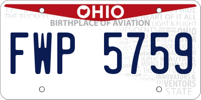 OH license plate FWP5759