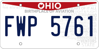 OH license plate FWP5761