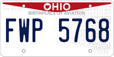 OH license plate FWP5768