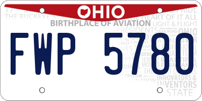 OH license plate FWP5780