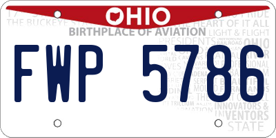 OH license plate FWP5786