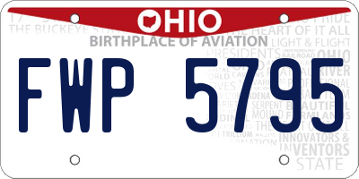 OH license plate FWP5795