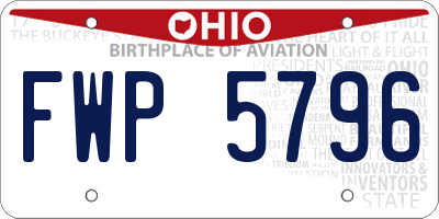 OH license plate FWP5796