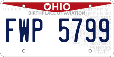 OH license plate FWP5799