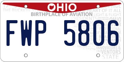 OH license plate FWP5806