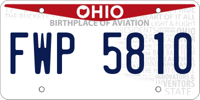 OH license plate FWP5810
