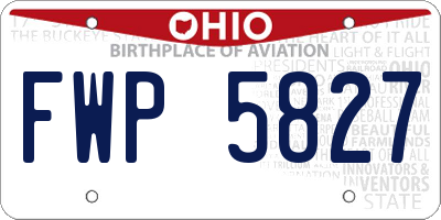 OH license plate FWP5827