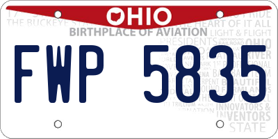 OH license plate FWP5835