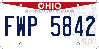 OH license plate FWP5842