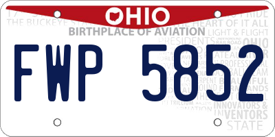 OH license plate FWP5852