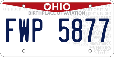 OH license plate FWP5877
