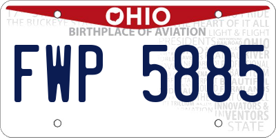 OH license plate FWP5885