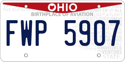 OH license plate FWP5907
