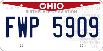 OH license plate FWP5909