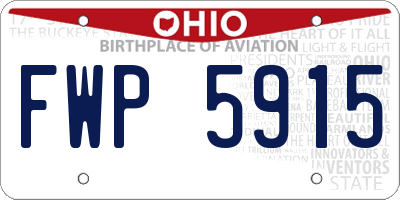 OH license plate FWP5915
