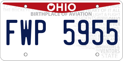 OH license plate FWP5955
