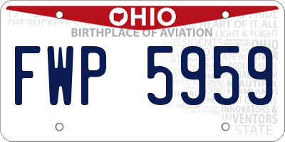 OH license plate FWP5959