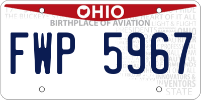 OH license plate FWP5967
