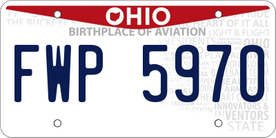OH license plate FWP5970