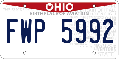 OH license plate FWP5992