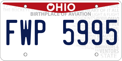 OH license plate FWP5995