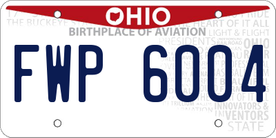 OH license plate FWP6004