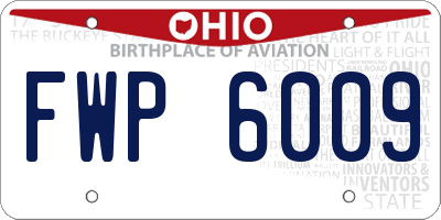 OH license plate FWP6009
