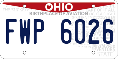 OH license plate FWP6026