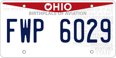 OH license plate FWP6029