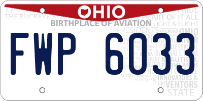 OH license plate FWP6033