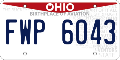 OH license plate FWP6043