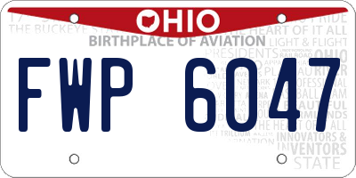 OH license plate FWP6047