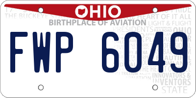 OH license plate FWP6049