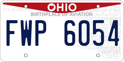 OH license plate FWP6054