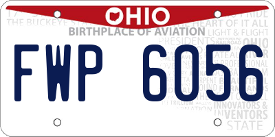 OH license plate FWP6056