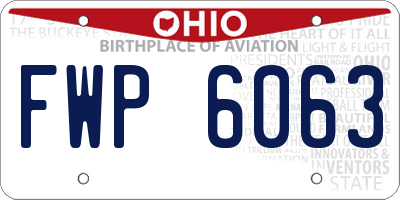 OH license plate FWP6063
