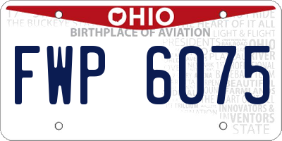 OH license plate FWP6075