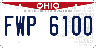 OH license plate FWP6100