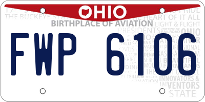 OH license plate FWP6106