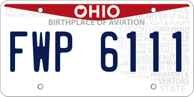 OH license plate FWP6111
