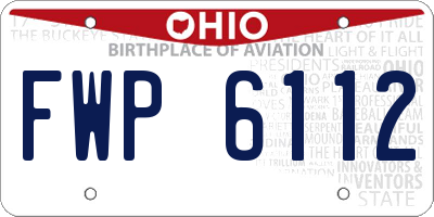 OH license plate FWP6112
