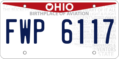 OH license plate FWP6117