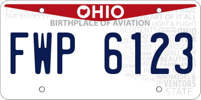 OH license plate FWP6123
