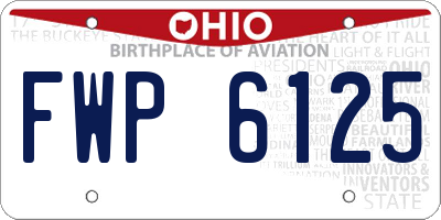 OH license plate FWP6125